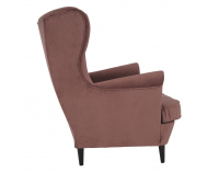 Kreslo (ušiak) Rufino New - staroružová / orech