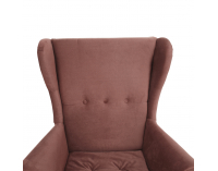 Kreslo (ušiak) Rufino New - staroružová / orech