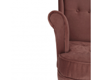 Kreslo (ušiak) Rufino New - staroružová / orech