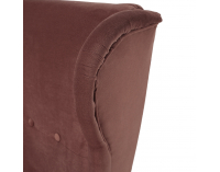 Kreslo (ušiak) Rufino New - staroružová / orech