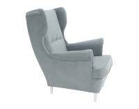 Kreslo (ušiak) Rufino New - svetlosivá / biela