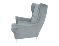 Kreslo (ušiak) Rufino New - svetlosivá / biela