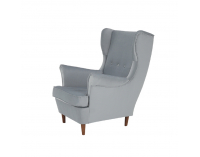 Kreslo (ušiak) Rufino New - svetlosivá / orech