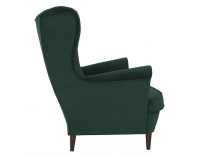 Kreslo (ušiak) Rufino New - tmavozelená / orech