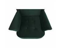 Kreslo (ušiak) Rufino New - tmavozelená / orech