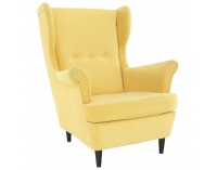 Kreslo (ušiak) Rufino New - žltá / wenge