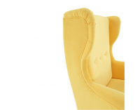 Kreslo (ušiak) Rufino New - žltá / wenge