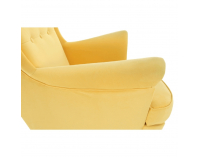 Kreslo (ušiak) Rufino New - žltá / wenge