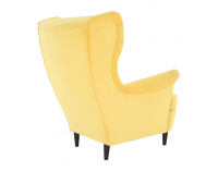 Kreslo (ušiak) Rufino New - žltá / wenge