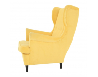 Kreslo (ušiak) Rufino New - žltá / wenge