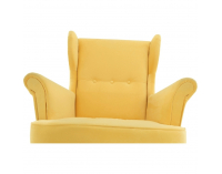 Kreslo (ušiak) Rufino New - žltá / wenge