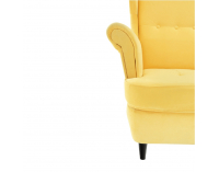 Kreslo (ušiak) Rufino New - žltá / wenge