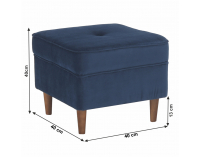 Taburetka Rufino New - tmavomodrá / orech