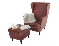 Taburetka Rufino New - staroružová / orech