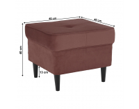 Taburetka Rufino New - staroružová / orech