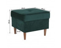 Taburetka Rufino New - tmavozelená / orech