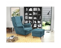 Taburetka Rufino - petrolejová / buk