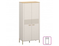 Dvojdverová šatníková skriňa Runol 2D - kašmír / dub kamenný