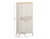 Dvojdverová šatníková skriňa Runol 2D - kašmír / dub kamenný