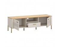 TV stolík Runol 2D1S - kašmír / dub kamenný