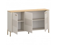 Trojdverová komoda Runol 3D - kašmír / dub kamenný