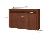 Rustikálna komoda Walena 2D3S - orech vlašský