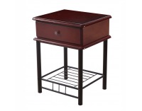 Rustikálny nočný stolík so zásuvkou Celesta 2 New - tmavý dub / čierna