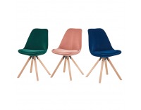 Jedálenská stolička Sabra - modrá (Velvet) / buk