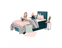 Čalúnená jednolôžková posteľ s matracom Safra 90 L - zelená