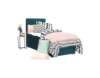 Čalúnená jednolôžková posteľ s matracom Safra 90 P - zelená