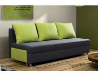 Rozkladacia pohovka s úložným priestorom Rita - šedá / zelená