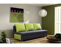 Rozkladacia pohovka s úložným priestorom Rita - šedá / zelená