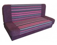 Rozkladacia pohovka s úložným priestorom Sandra - ružové pruhy šenil