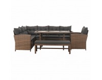 Záhradný nábytok z umelého ratanu Sagir - sivohnedá / svetlohnedá