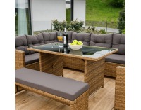 Záhradný nábytok z umelého ratanu Sagir - sivohnedá / svetlohnedá