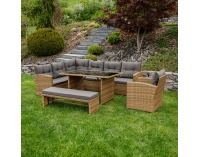 Záhradný nábytok z umelého ratanu Sagir - sivohnedá / svetlohnedá