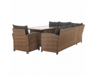 Záhradný nábytok z umelého ratanu Sagir - sivohnedá / svetlohnedá