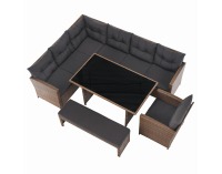 Záhradný nábytok z umelého ratanu Sagir - sivohnedá / svetlohnedá