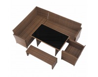 Záhradný nábytok z umelého ratanu Sagir - sivohnedá / svetlohnedá