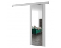 Posuvné dvere so zrkadlom Saldor 90 2 - biela / strieborná