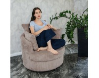 Relaxačné otočné kreslo Salter - sivohnedá