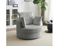 Relaxačné otočné kreslo Salter - svetlosivá