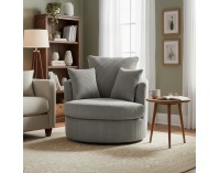 Relaxačné otočné kreslo Salter - svetlosivá