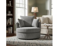 Relaxačné otočné kreslo Salter - svetlosivá