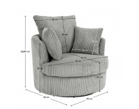 Relaxačné otočné kreslo Salter - svetlosivá