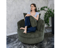 Relaxačné otočné kreslo Salter - tmavozelená