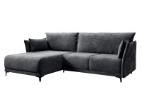 Rohová sedačka s rozkladom a úložným priestorom Salvo Roh L - sivá / čierna
