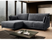 Rohová sedačka s rozkladom a úložným priestorom Salvo Roh L - sivá / čierna