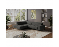 Rohová sedačka s elektrickou funkciou výsuvu Samba L - sivá
