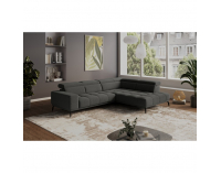 Rohová sedačka s elektrickou funkciou výsuvu Samba P - sivá